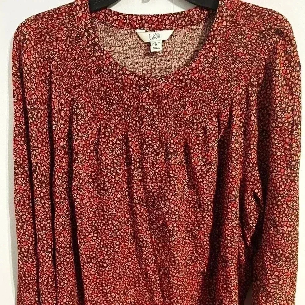 Croft&Barrow size 1x long sleeve blouse. NWT - Picture 3 of 13
